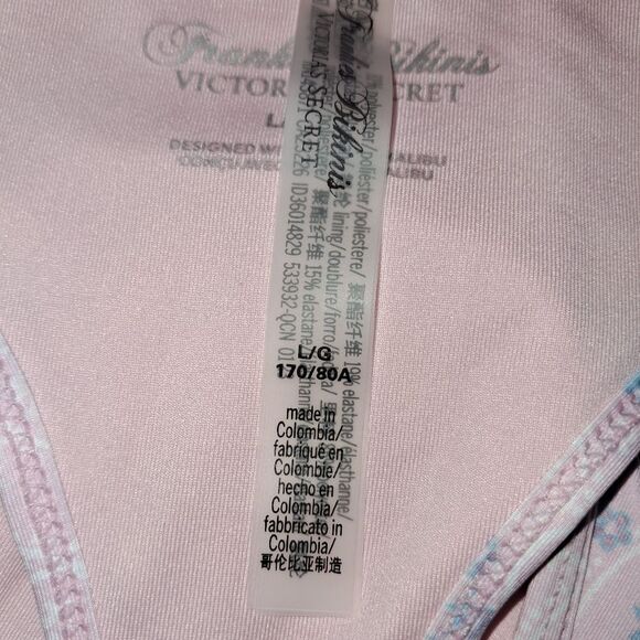 Frankies Bikinis By Victoria's Secret Yara Bikini Bottom Pink Paisley Size L New - Picture 10 of 14